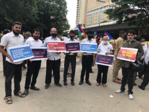 Bangalore lawyers protest prashant bhushan