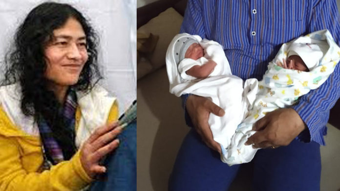 Irom Sharmila- The Iron lady of Manipur gives birth to twins in Bangalore