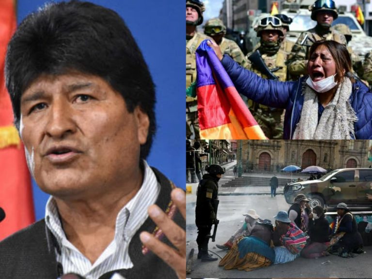 Massive anti coup protests in Bolivia